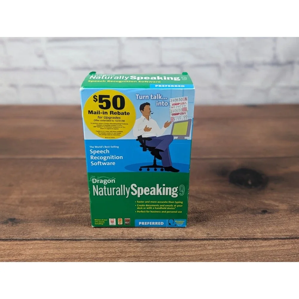 NEW DRAGON NATURALLY SPEAKING 9 PREFERRED SpeechRecognition Software Mic Headset